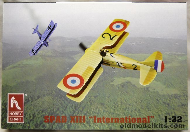 Hobby Craft 1/32 Spad XIII Georges Guynemer SPA 3 1917 or Mag. Francesco Barraca Italy 1918, HC1688 plastic model kit